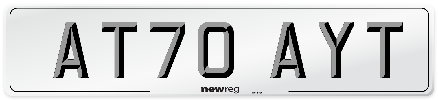AT70 AYT Number Plate from New Reg